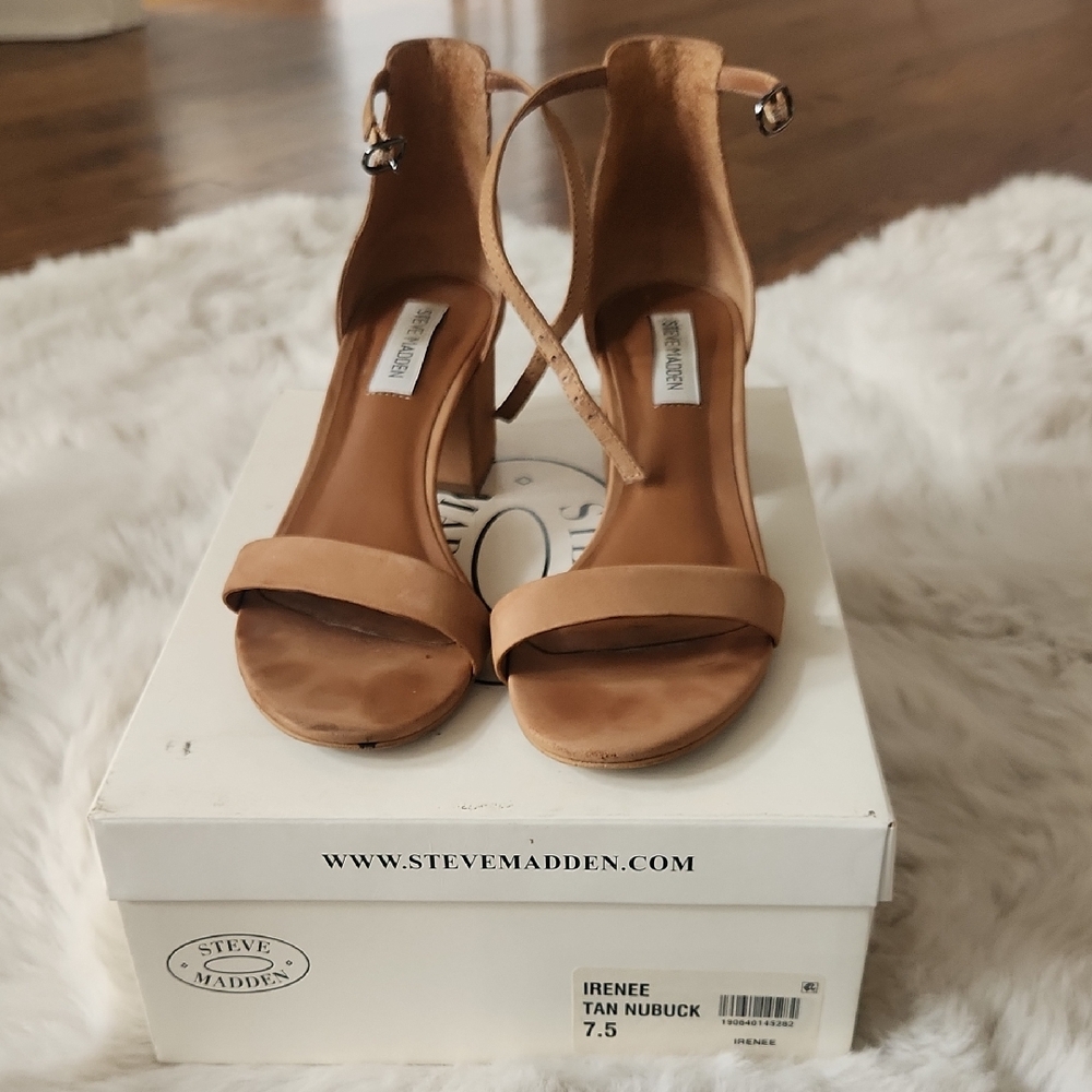 Steve Madden Irinee Tan Nubuck Heels